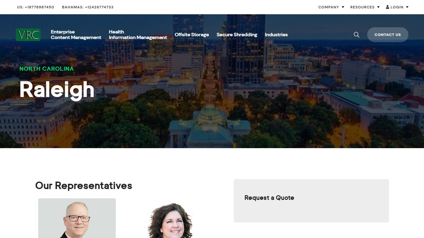 Raleigh - VRC Records Management | Vital Records Control